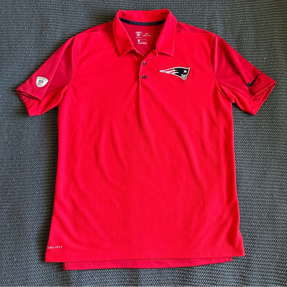Nike NFL New England Patriots Polo Shirt Men’s L Red Dri-FIT Official